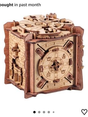 Wooden Mechanical Puzzle Box - Brown Escape Cube